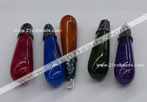 CGP3162 20*75mm - 20*80mm teardrop agate gemstone pendants