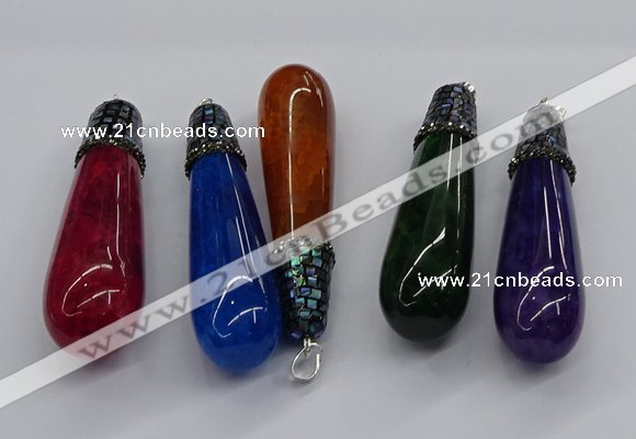 CGP3162 20*75mm - 20*80mm teardrop agate gemstone pendants