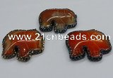 CGP3171 50*55mm elephant agate gemstone pendants wholesale