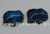 CGP3174 50*55mm elephant agate gemstone pendants wholesale