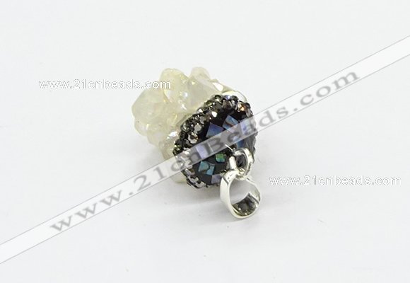 CGP3182 15*20mm - 15*35mm nuggets plated druzy quartz pendants