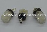 CGP3183 15*20mm - 15*35mm nuggets plated druzy quartz pendants