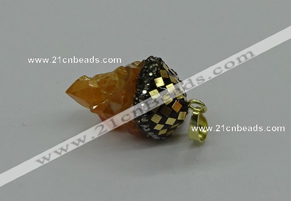 CGP3186 15*20mm - 15*35mm nuggets plated druzy quartz pendants