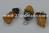 CGP3188 15*20mm - 15*35mm nuggets plated druzy quartz pendants