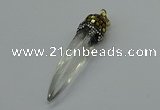 CGP3221 12*45mm - 15*55mm sticks white crystal pendants