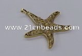 CGP3230 55*58mm starfish druzy agate pendants wholesale