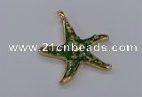 CGP3235 55*58mm starfish druzy agate pendants wholesale