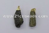 CGP3268 15*40mm - 20*55mm nuggets green kyanite pendants