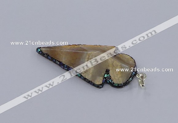 CGP3288 25*55mm - 28*55mm arrowhead agate pendants wholesale