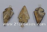 CGP3289 25*55mm - 28*55mm arrowhead agate pendants wholesale