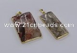 CGP3334 25*50mm - 35*55mm rectangle crazy lace agate pendants