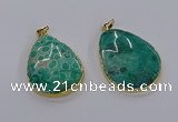 CGP3336 35*45mm - 35*50mm flat teardrop fossil coral pendants