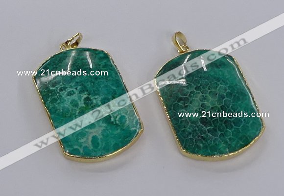 CGP3338 35*45mm - 35*50mm fossil coral pendants wholesale