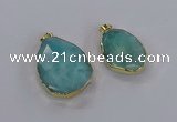 CGP3341 25*35mm - 30*40mm faceted freeform blue sponge quartz pendants