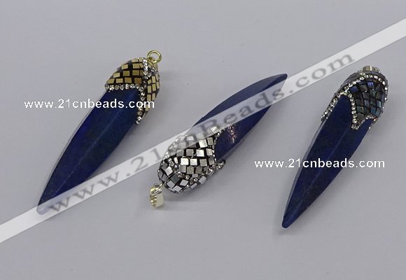 CGP3363 15*50mm - 16*65mm sticks lapis lazuli gemstone pendants