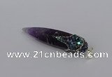 CGP3367 15*50mm - 16*65mm sticks amethyst gemstone pendants