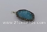 CGP3370 25*35mm - 30*40mm freeform druzy quartz pendants