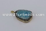 CGP3371 25*35mm - 30*40mm freeform druzy quartz pendants