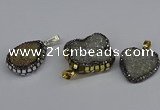 CGP3393 18*25mm - 28*30mm freeform plated druzy agate pendants