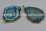 CGP3397 45*50mm - 45*60mm freeform druzy agate pendants