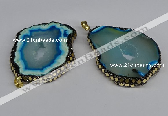 CGP3397 45*50mm - 45*60mm freeform druzy agate pendants