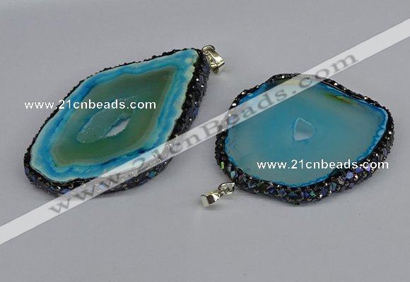CGP3398 45*50mm - 45*60mm freeform druzy agate pendants