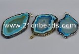 CGP3399 45*50mm - 45*60mm freeform druzy agate pendants