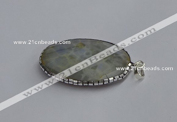 CGP3410 35*50mm faceted oval agate pendants wholesale