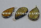 CGP3419 30*50mm - 35*55mm flat teardrop fossil coral pendants