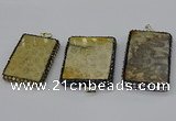 CGP3423 35*60mm - 40*50mm rectangle fossil coral pendants