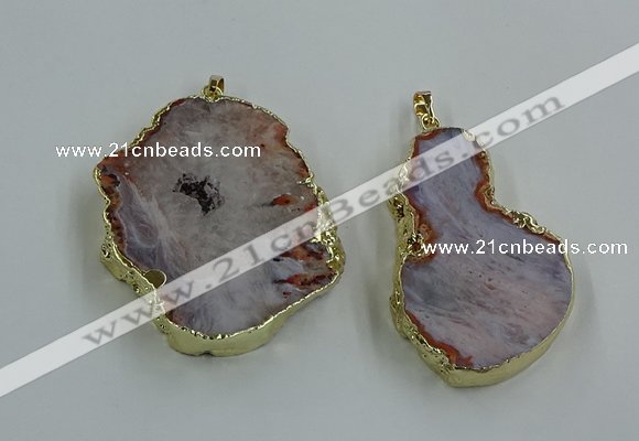 CGP3440 30*45mm - 45*55mm freeform south red agate pendants