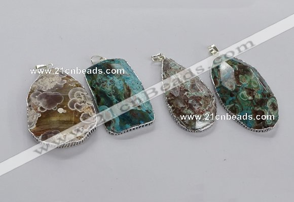 CGP3465 30*40mm - 35*55mm freeform ocean agate pendants