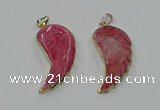 CGP3494 22*45mm - 25*50mm wing-shaped fossil coral pendants