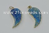 CGP3495 22*45mm - 25*50mm wing-shaped fossil coral pendants