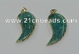 CGP3496 22*45mm - 25*50mm wing-shaped fossil coral pendants