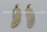 CGP3500 22*60mm - 25*65mm feather fossil coral pendants