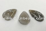 CGP3518 30*40mm - 28*50mm flat teardrop sakura agate slab pendants