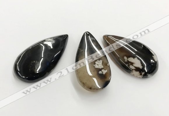 CGP3522 30*55mm - 35*60mm flat teardrop sakura agate slab pendants