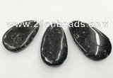 CGP3552 30*50mm - 38*60mm flat teardrop chrysanthemum agate slab pendants