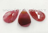 CGP3565 35*55mm faceted flat teardrop agate pendants wholesale