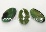 CGP3571 32*50mm faceted oval agate pendants wholesale