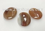 CGP3575 40*50mm faceted oval agate pendants wholesale