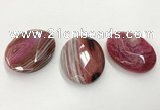 CGP3577 40*50mm faceted oval agate pendants wholesale