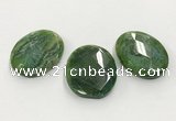 CGP3578 40*50mm faceted oval agate pendants wholesale