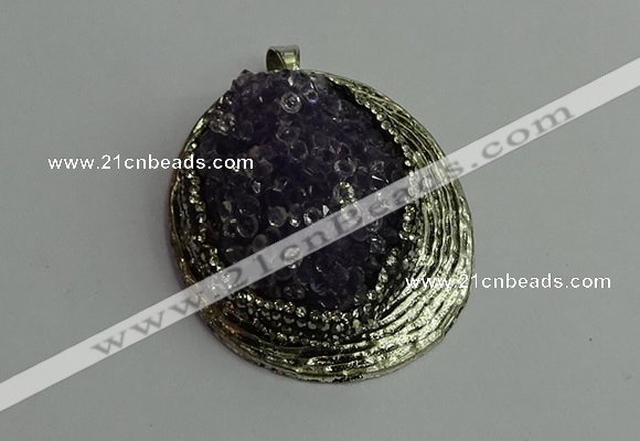 CGP358 35*55mm freeform crystal glass pendants wholesale
