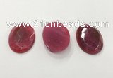 CGP3583 32*45mm faceted oval agate pendants wholesale