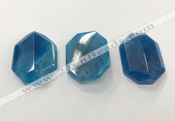 CGP3592 32*42mm faceted octagonal agate pendants wholesale