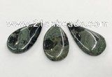 CGP3610 30*50mm - 35*55mm flat teardrop kambaba jasper pendants