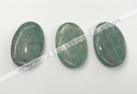 CGP3614 35*60mm oval amazonite gemstone pendants wholesale