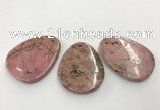 CGP3622 40*55mm - 42*52mm flat teardrop rhodochrosite gemstone pendants